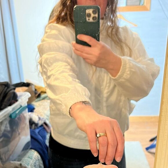 Vintage Adidas White Full Zip Track Jacket Mock Neck Sportswear - Picture 11 of 12